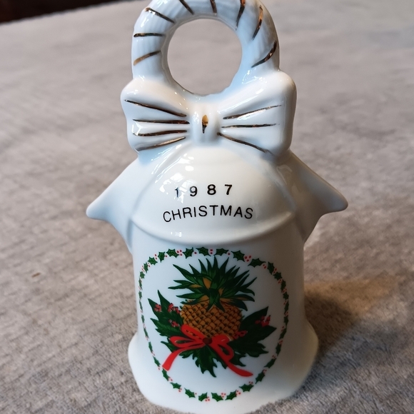 1987 Pineapple Christmas Bell Vintage 80s Holiday Home Decor Farmhouse - Picture 5 of 8